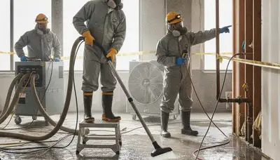 Burst pipe water damage cleanup in Bakersfield, CA by a professional restoration crew