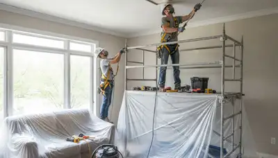 Ceiling water damage repair in Bakersfield, CA for stained, sagging home ceilings