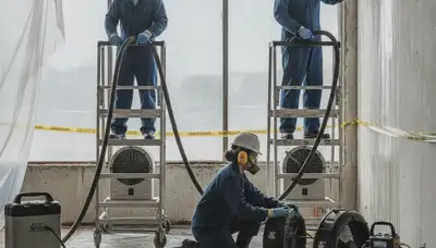 Water damage restoration team in Bakersfield, CA providing emergency cleanup and repairs