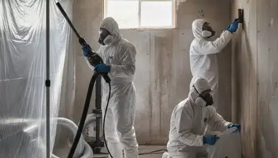 Bakersfield, CA mold removal technician inspecting water damage in a home for hidden moisture and growth