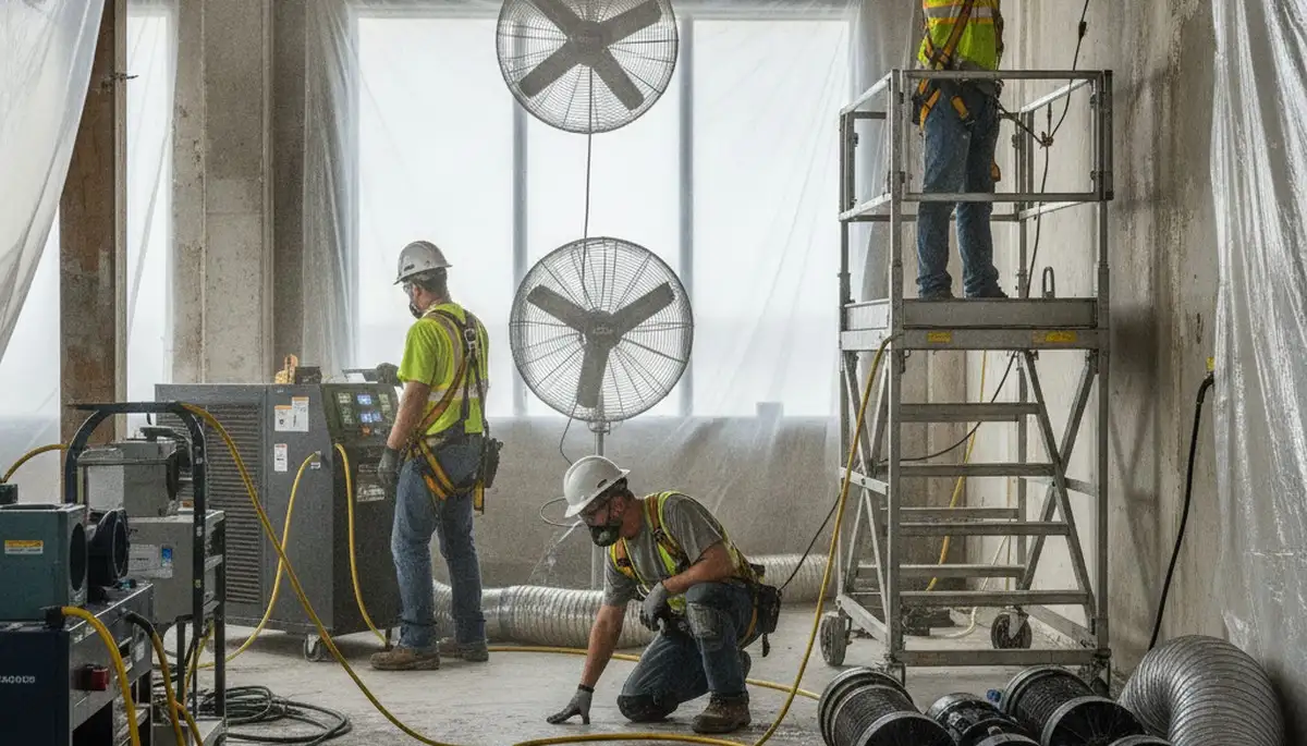Structural drying equipment in Bakersfield, CA for home water damage restoration