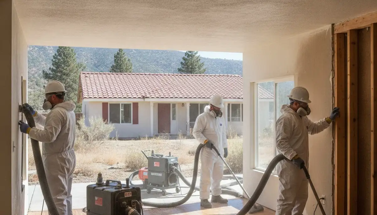 Water damage restoration team serving Bakersfield, CA, with professional cleanup equipment