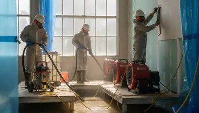 Bakersfield, CA water damage restoration team assessing home moisture and flood damage